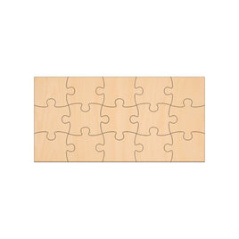 15 Piece Jigsaw - 20cm x 10cm wooden shapes