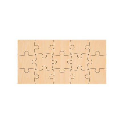 15 Piece Jigsaw - 20cm x 10cm wooden shapes