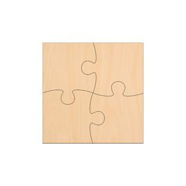 4 Piece Jigsaw - 20cm x 20cm wooden shapes