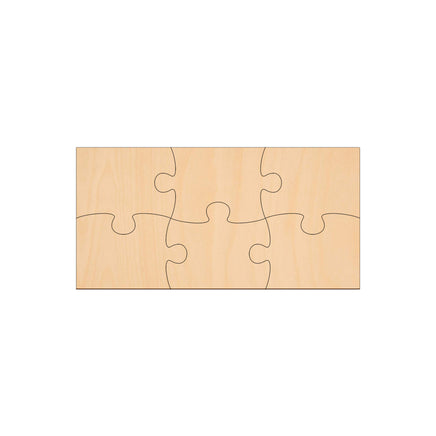 6 Piece Jigsaw - 20cm x 10cm wooden shapes