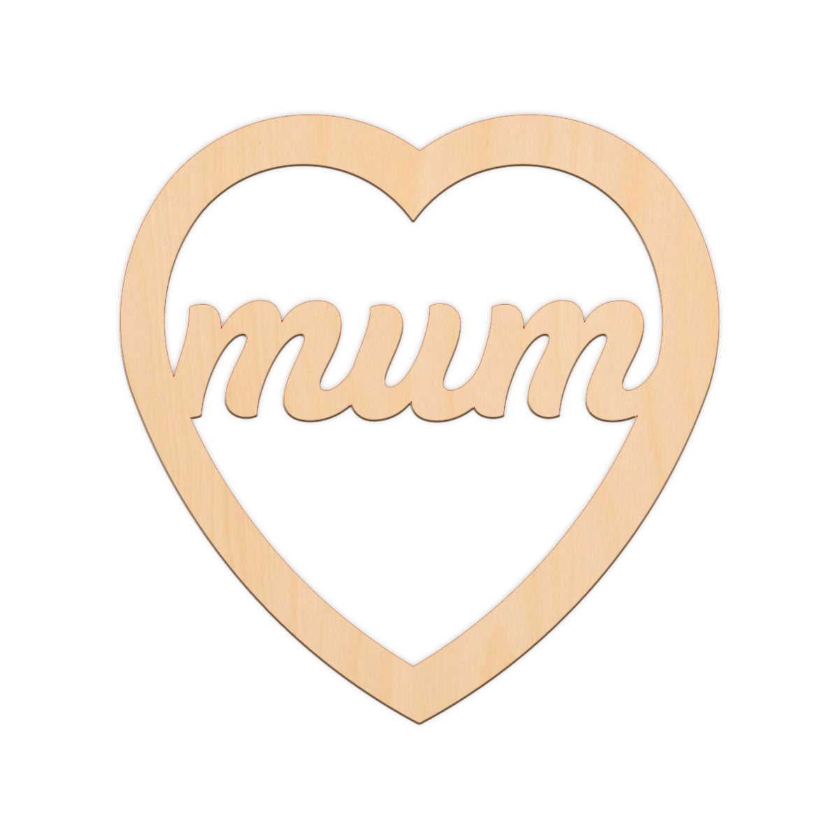 Mum In Heart Frame (Style A) | Wood Craft Shapes