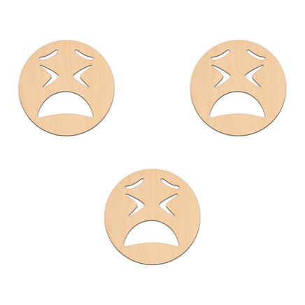 Persevering Face Emoji - 10cm x 10cm wooden shapes