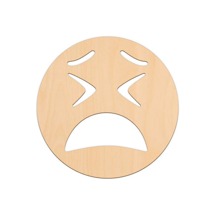 Persevering Face Emoji - 25cm x 25cm wooden shapes