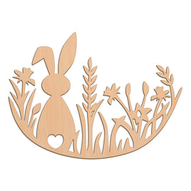 Easter Bunny In Meadow wooden shapes