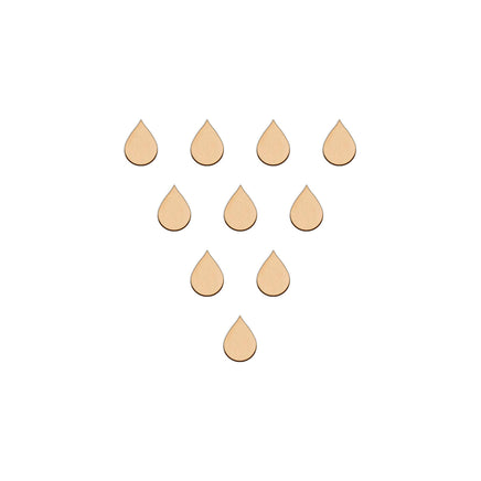 Rain Drop - 2.2cm x 3.2cm wooden shapes