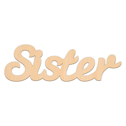 Sister Word wooden shapes