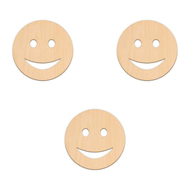 Smiley Face Emoji - 10cm x 10cm wooden shapes
