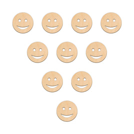Smiley Face Emoji - 5cm x 5cm wooden shapes