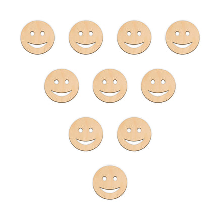Smiley Face Emoji - 5cm x 5cm wooden shapes