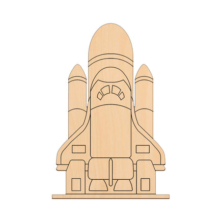 Space Shuttle On Launch Pad - 24cm x 16cm wooden shapes