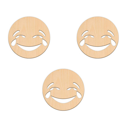 Tears Of Joy Face Emoji - 10cm x 10cm wooden shapes