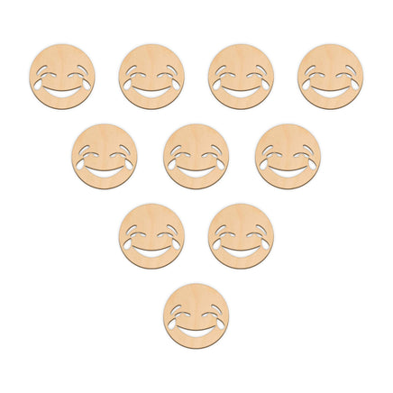 Tears Of Joy Face Emoji - 5cm x 5cm wooden shapes