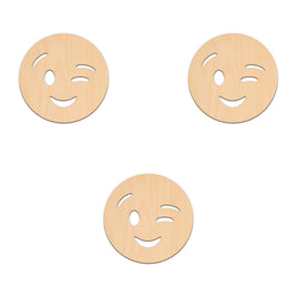 Winking Face Emoji - 10cm x 10cm wooden shapes